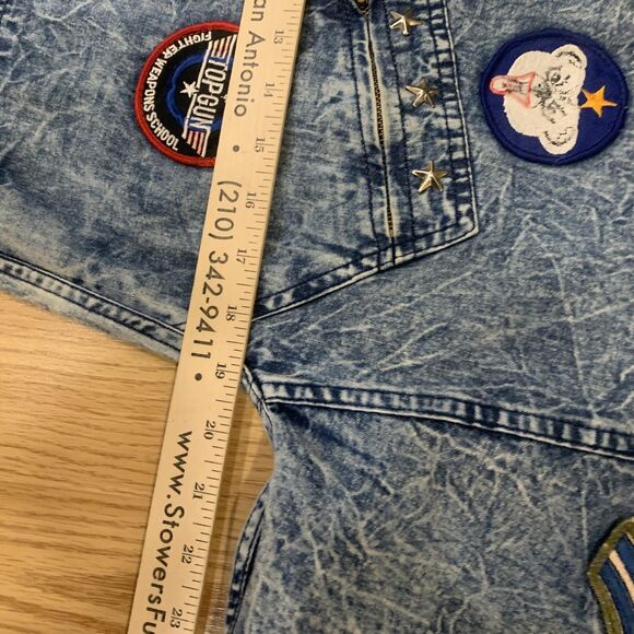 Vintage Chemin De Fer Jumpsuit Womens Small Acid Wash Flight Suit Patches 80s - Picture 8 of 16